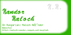 nandor maloch business card